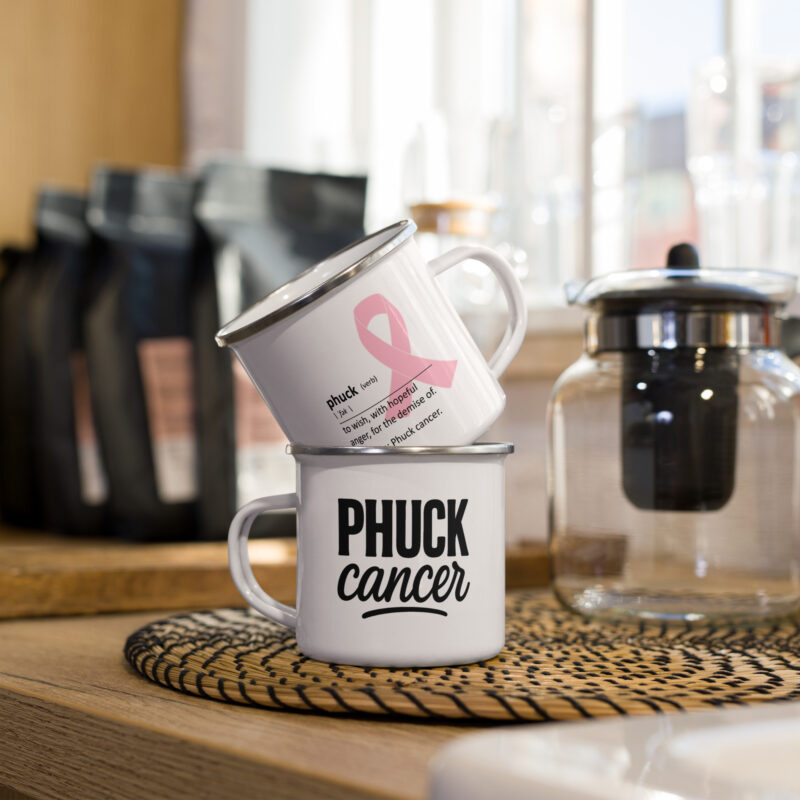 “Phuck” Defined (Breast Cancer Edition) – Enamel Mug
