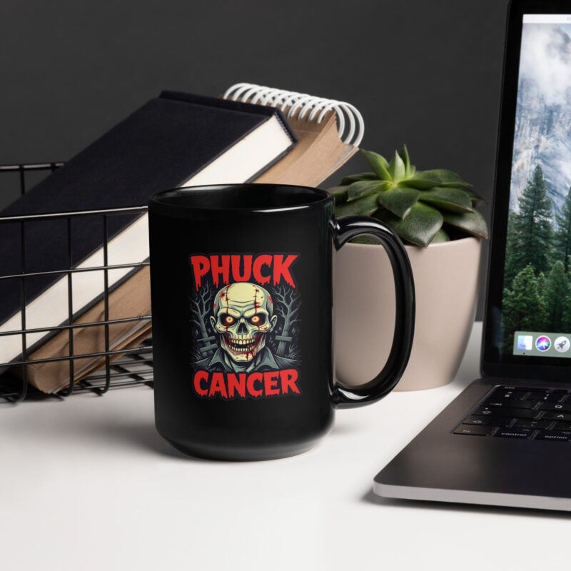 Even Zombies Hate Cancer - Black Glossy Mug